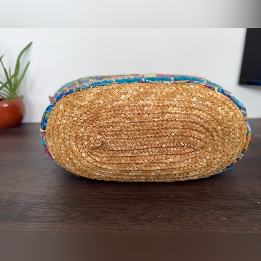 Multicolor Woven Patchwork Tote Bag - image 5